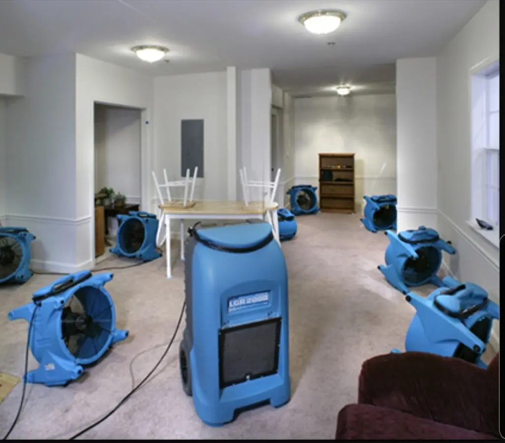 Air movers and dehumidifier setup for Water Extraction & Removal in Hacienda Heights